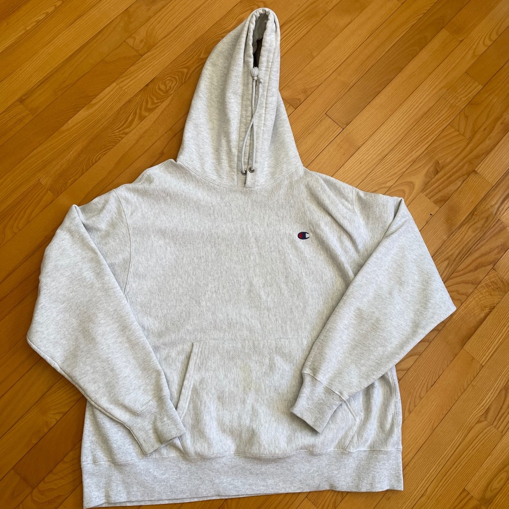 Light Heather Grey Champion Reverse Weave Hoodie
